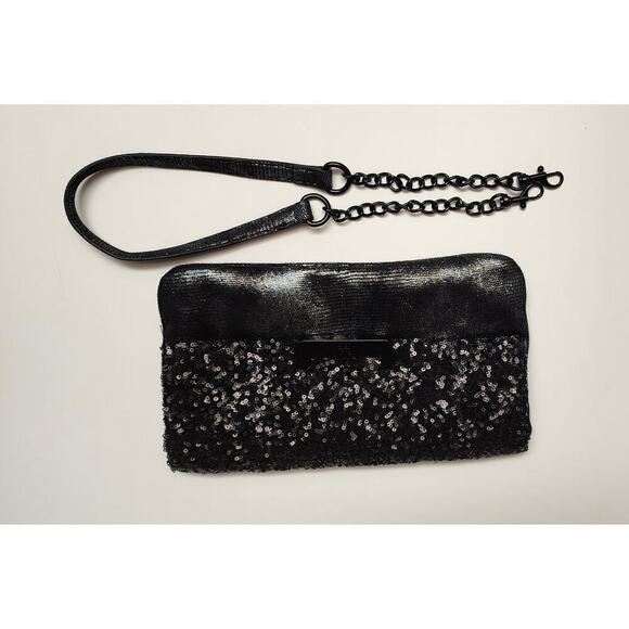 Simply Vera Wang Sequins Evening Clutch Purse Metallic Accent. - Picture 3 of 13